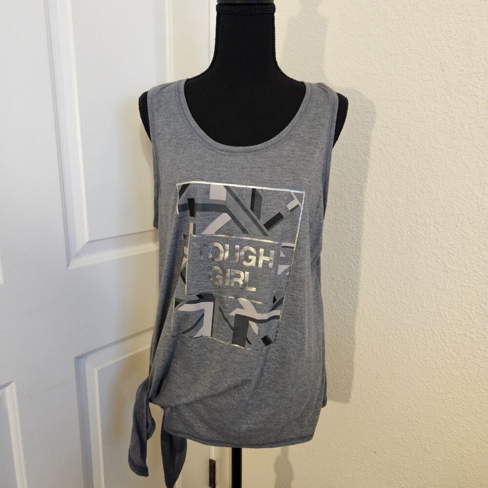 Xersion Tough Girl 2-Way Tank Top - Size XL - Gray Heather - Sleeveless